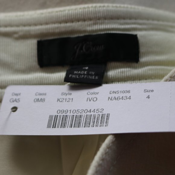 J Crew Ivory  Denim Skirt Size 4 NEW   NWTS - Picture 2 of 2